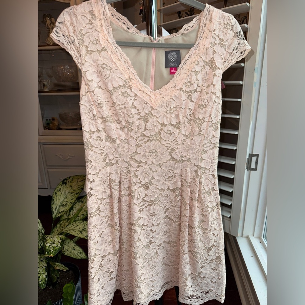 Vince Camuto Lace Dress in light pink